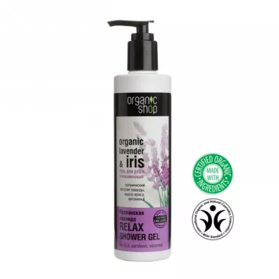 Organic Shop Organic Lavender & Iris Calmin relaksuj�cy �el pod prysznic z olejkiem z lawendy i ekstraktem z irysa 280 ml
