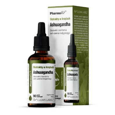 Pharmovit Ekstrakty w kroplach ashwagandha bezglutenowe 30 ml