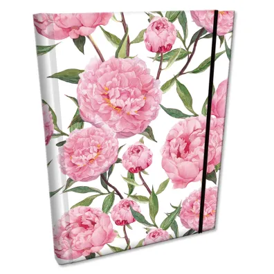 Bee-bee Notes B6 z gumk� Soft Touch Peonie kratka 96 kartek