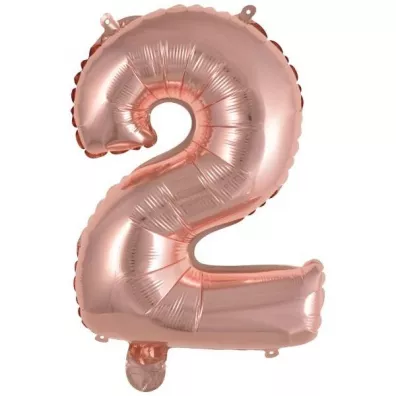 Amscan Balon foliowy mini cyfra 2 r�owe z�oto 37,5x40cm