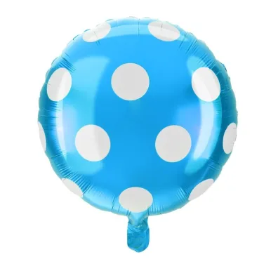 Balon foliowy kropki niebieski