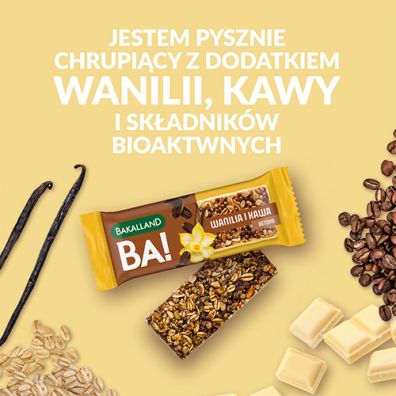 Bakalland Baton BA!lans Waniliowe Cappuccino Zestaw 4 x 38 g