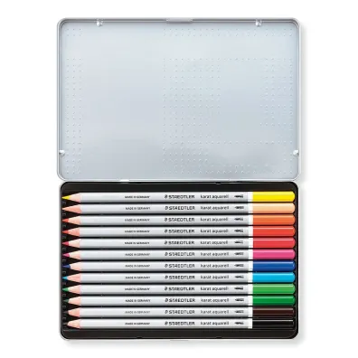 Kredki akwarelowe Karat 12 kolor�w w metalowym pude�ku Staedtler