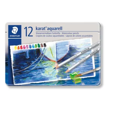 Kredki akwarelowe Karat 12 kolor�w w metalowym pude�ku Staedtler