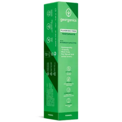 Georganics Naturalna, remineralizuj�ca pasta do z�b�w, z hydroksyapatytem, bez fluoru, do codziennej piel�gnacji o delikatnym posmaku kopru w�oskiego 75 ml