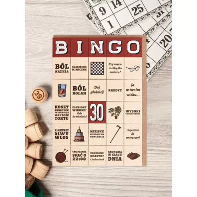 Nadwyraz.com Kartka 30 Urodziny Bingo