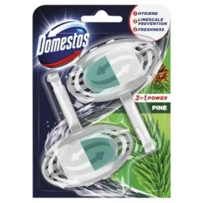 Domestos Kostka toaletowa do WC 3W1 Power Koszyk Duo Sosna 70 g