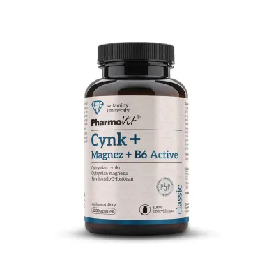 Pharmovit Cynk Magnez B6 Activ Suplement diety 120 kaps.