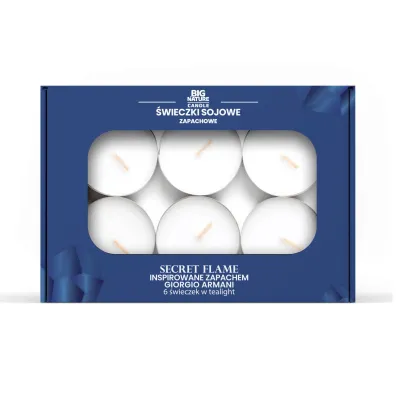 Big Nature �wieczki sojowa zapachowa tealight SECRET FLAME/Armani 6 szt.