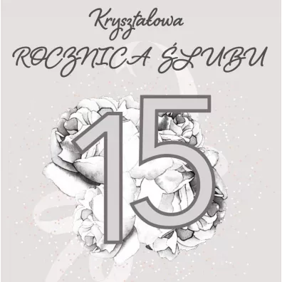 Clear Creations Karnet Swarovski kwadrat CL4405 Rocznica �lubu 15