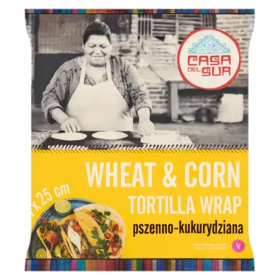 Casa del Sur Tortilla wrap pszenno-kukurydziany 25 cm 4 x 60 g