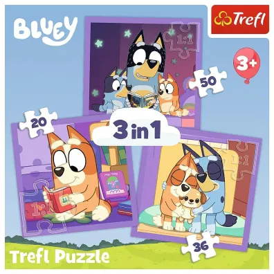 Puzzle 3w1 (20+36+50 el.) Poznaj Bluey Trefl