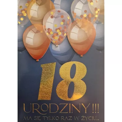 Yeku Karnet Urodziny 18 m�skie