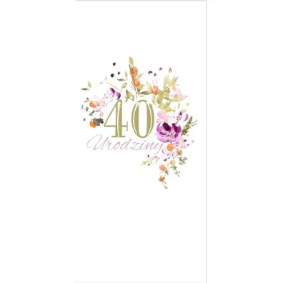 Karnet Urodziny 40 DL U26 - Kwiaty