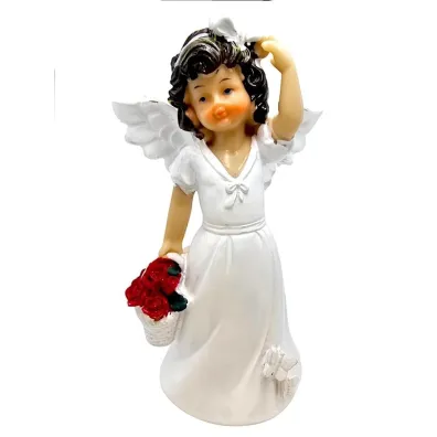 Figurka Anio�ek koszyk z kwiatami 15cm
