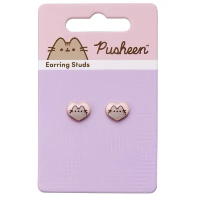 Pusheen Kolczyki classic Serduszka