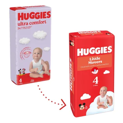 Huggies Pieluchy Little Movers 4 Mega Pack (7-18 kg) 66 szt.