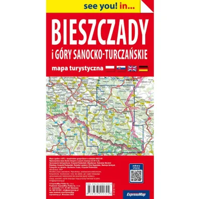 Bieszczady i G�ry Sanocko-Turcza�skie; papierowa mapa turystyczna 1:65 000