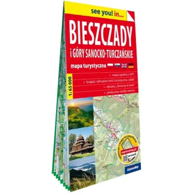 Bieszczady i G�ry Sanocko-Turcza�skie; papierowa mapa turystyczna 1:65 000