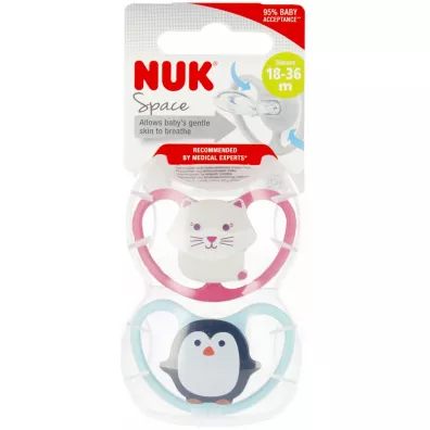 Nuk Smoczek silikonowy 18-36 mies. Space 2 szt.