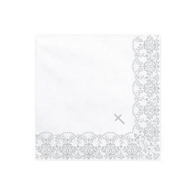 PartyDeco Serwetki Komunijne z ornamentem 33x33 cm