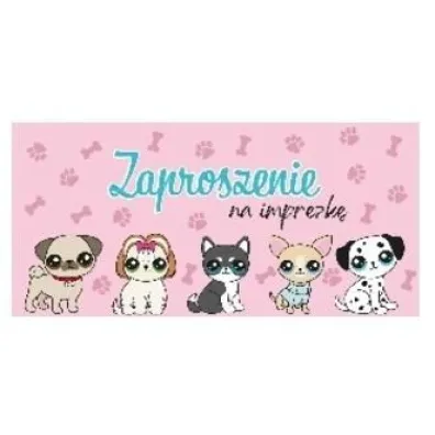 Henry Zaproszenie pieski z kopertami 5 szt