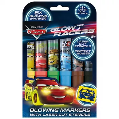 Markery dmuchane Cars 6 sztuk + szablony