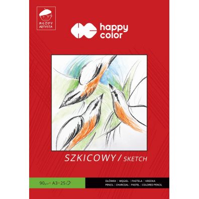 Happy Color Blok szkicowy Mody Artysta, biay, A3, 90g, 25 arkuszy 90 g 25 kartek