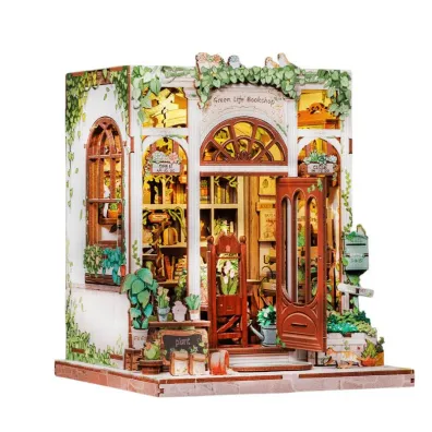 Puzzle Miniaturowy domek mini Book Nook Antykwariat pod zielonym bluszczem Habarri