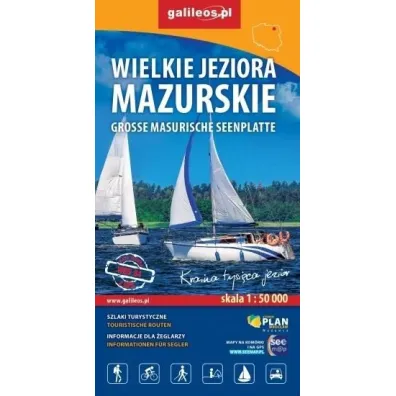Mapa turystyczna Wielkie Jeziora Mazurskie 1:50 000