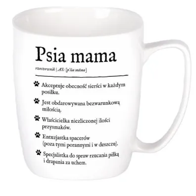 Nadwyraz.com Kubek ceramiczny bia�y Psia mama