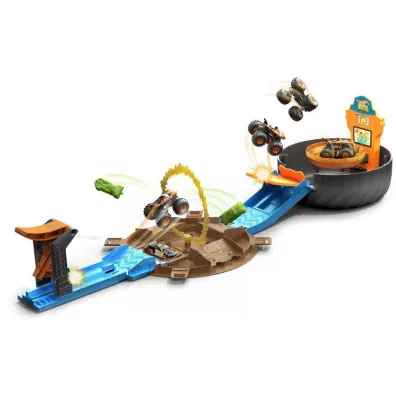Hot Wheels. Monster Trucks Opona - Kaskaderska arena Zestaw GVK48 Mattel