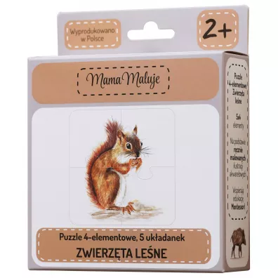 Puzzle 4 el. Zwierz�ta le�ne Mama Maluje