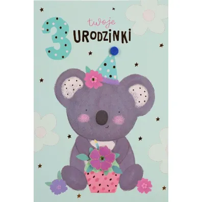 Karnet okazjonalny B6 z kopert� 3 Urodziny PAN DRAGON HM200-3128