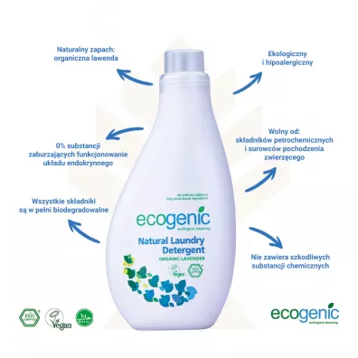 Ecogenic Pyn do prania ubra i tkanin, Lawenda 1 l