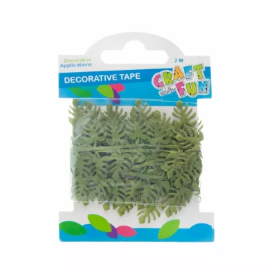 Craft with Fun Ta�ma dekoracyjna - Listki 463487 zielona 2m