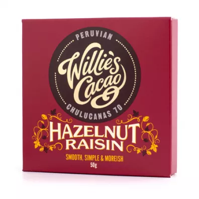 Willies Cacao Czekolada z orzechami i rodzynkami Hazelnut Raisin 50 g