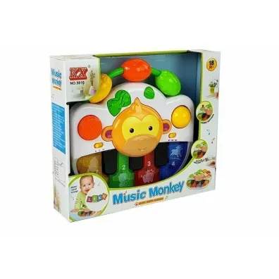 LeanToys Pianinko z ma�pk� z d�wi�kiem i �wiat�em