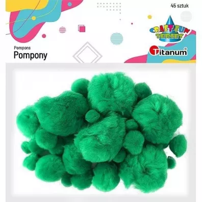 Titanum Pompony akrylowe zielone 45 szt.