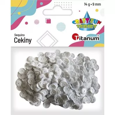 Titanum Cekiny okrge pastelowe biae biae 9mm, 14g