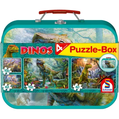 Puzzle 4w1 - Dinozaury w walizce (2x60 el. + 2x100 el.) Schmidt