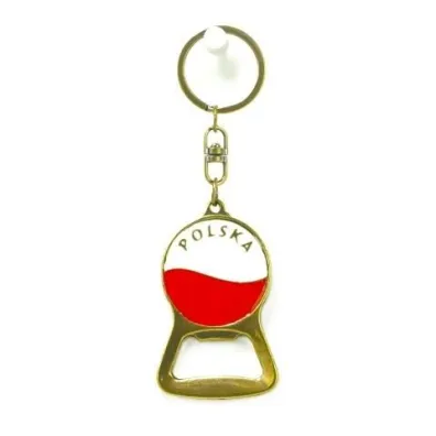 Brelok metalowy Otwieracz z Or�em i Flag� 6cm