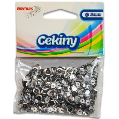 Cekiny b�yszcz�ce B 200 srebrny 8mm, 10g