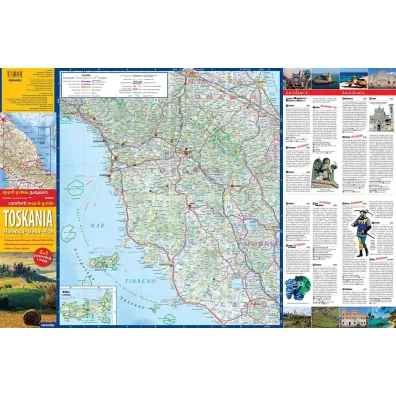 Toskania Florencja Siena Piza laminowany map&guide 2w1przewodnik i mapa