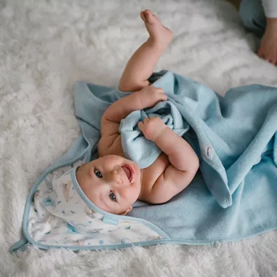 Babyono Okrycie kpielowe frotte z kapturkiem 100x100cm