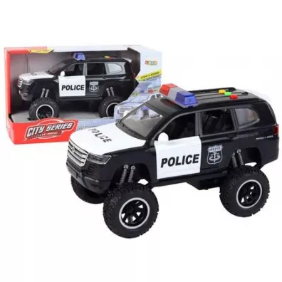 Pojazd raptor policja czarny d�wi�k �wiat�a LeanToys