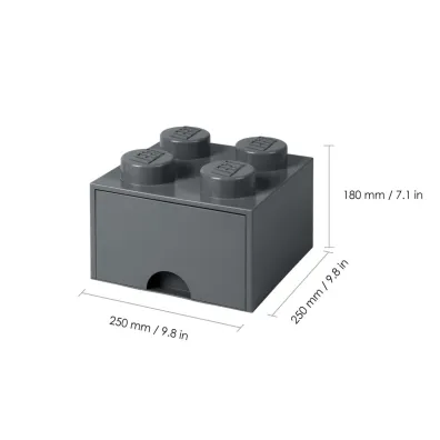 Szuflada klocek LEGO Brick 4 Ciemnoszara