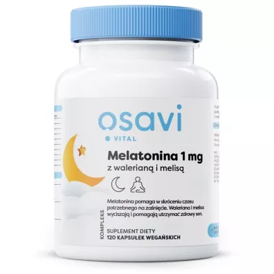 Osavi Melatonina 1 mg z walerian i melis Suplement diety 120 kaps.