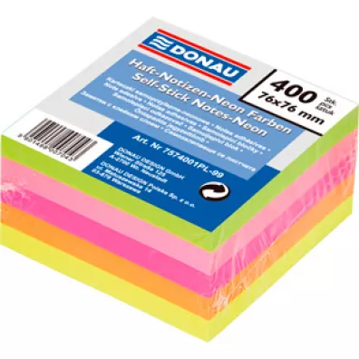 Donau Bloczek kartek samoprzylepnych Neon 76x76 cm, 5 kolor�w 400 kartek
