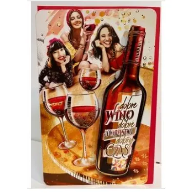 AbCard Karnet AB+ butelka Serdeczne �yczenia, wino UP08